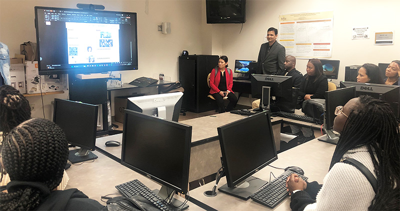 Bowie State University computer lab with the RITA UARC team and Commander Mosley