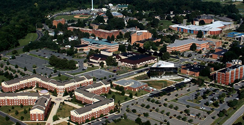 Delaware State University overhead aerial view of the campus
